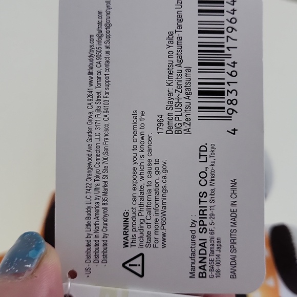 Banpresto Demon Slayer Kimetsu no Yaiba Plush Toy Doll Zenitsu Agatsuma - Picture 10 of 10